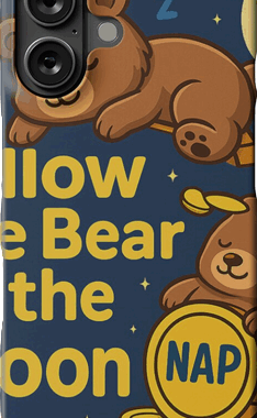 Follow the Bear to the moon iPhone case